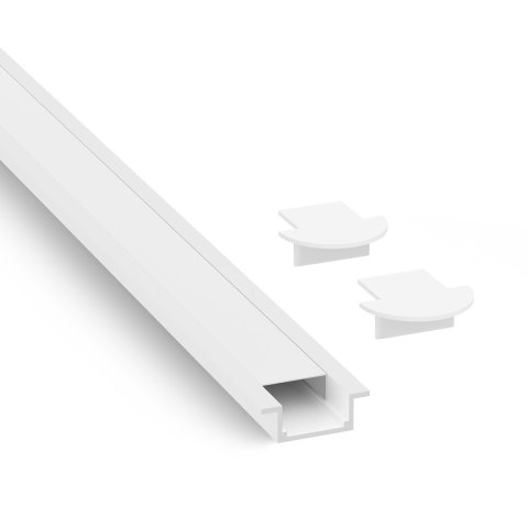 Profil LED wpuszczany MB zestaw z kloszem mlecznym Biały 2m