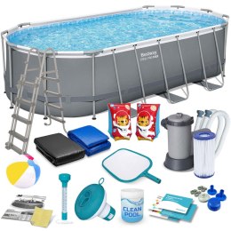 Basen ogrodowy stelażowy 549 x 274 x 122 cm 17w1 Bestway 56710