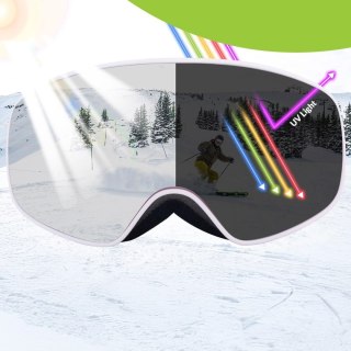 Gogle narciarskie dziecięce nieparujące UV400 M/L - różowe
