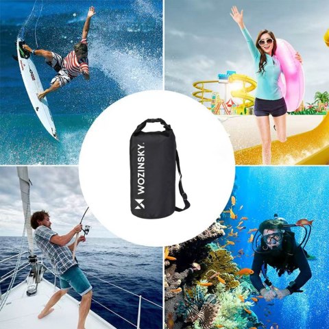 Worek torba wodoodporna outdoor na kajak SUP 10l - czarny