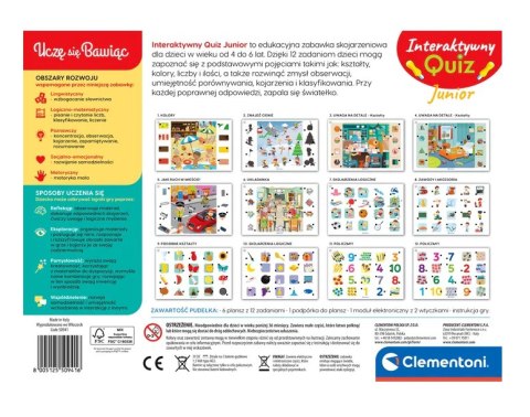 Gra edukacyjna Interaktywny Quiz Junior Język Polski Clementoni 50941