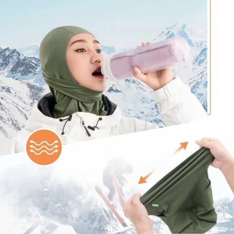 Kominiarka narciarska balaklava na rower motocykl rozmiar L - zielona