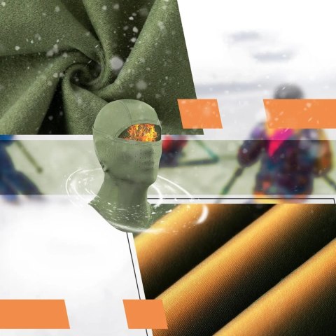 Kominiarka narciarska balaklava na rower motocykl rozmiar M - zielona