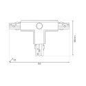 Łącznik Lampy Track Light Biały 3-obwodowy Typ: T UL