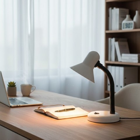 Lampka biurkowa Mentor Biały 1xE27