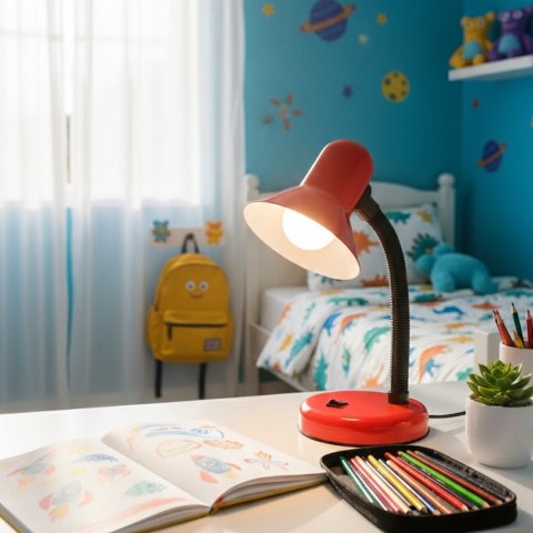 Lampka biurkowa Mentor Czerwony 1xE27