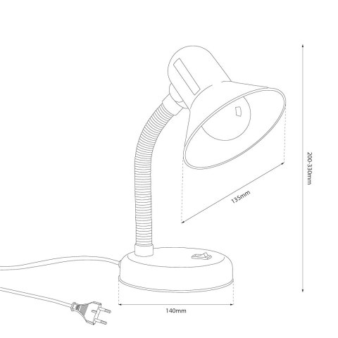 Lampka biurkowa Mentor Czerwony 1xE27