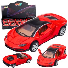 Samochód Sportowy Metalowy Napęd Światła Dźwięki Czerwony 1:32