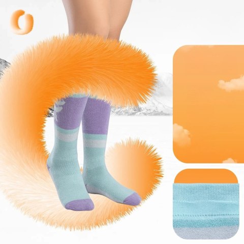 Skarpetki narciarskie rozmiar 43-48 L/XL - fioletowo-zielone