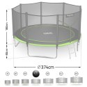 Trampolina ogrodowa 12ft/374cm z siatką zewnętrzną i drabinką Neo-Sport
