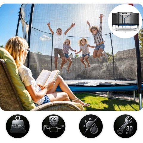 Trampolina ogrodowa 13ft/404cm z siatką zewnętrzną i drabinką Neo-Sport