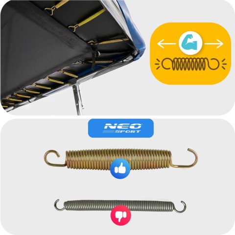 Trampolina ogrodowa prostokątna 10x7ft/305x213cm z siatką zewnętrzną i drabinką Neo-Sport