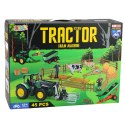 Zestaw Rolniczy Traktor z Przyczepą Zwierzęta Farmerzy Farma 45 el.