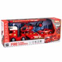 Zestaw Strażacki Ratunkowy Ciężarówka Laweta Auto Helikopter Światła Dźwięk