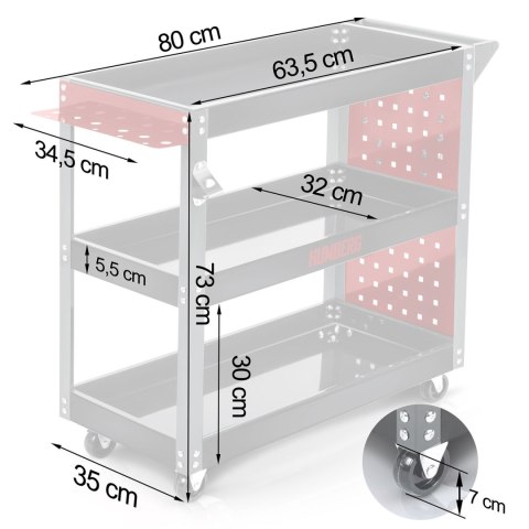 Wózek narzędziowy warsztatowy Humberg HM-515