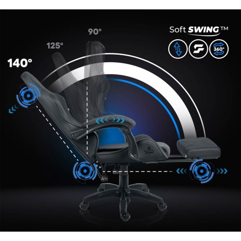 Fotel gamingowy obrotowy krzesło gracza podnóżek kubełkowy Lokar Sofotel