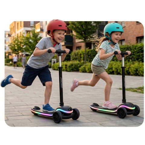 Hulajnoga trójkołowa dla dzieci balansowa LED Ricokids Leddi - czarna