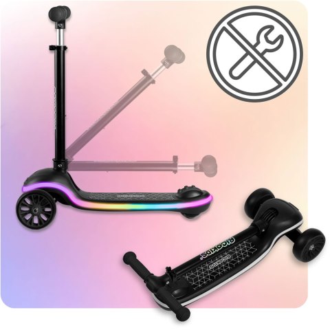 Hulajnoga trójkołowa dla dzieci balansowa LED Ricokids Leddi - czarna