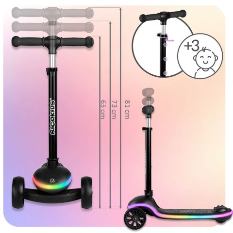 Hulajnoga trójkołowa dla dzieci balansowa LED Ricokids Leddi - czarna