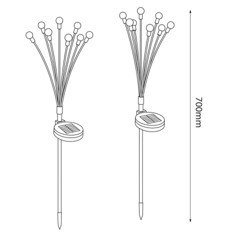Lampka Solarna Multi 8 3000K IP44 2szt
