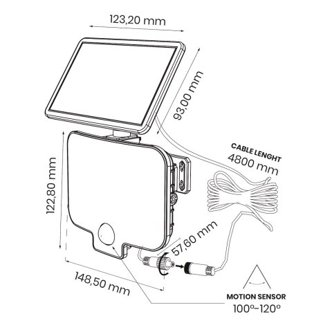 Naświetlacz Solarny Alex 600lm 4000K IP44