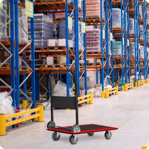 Wózek transportowy platformowy HM-506 czarno-czerwony