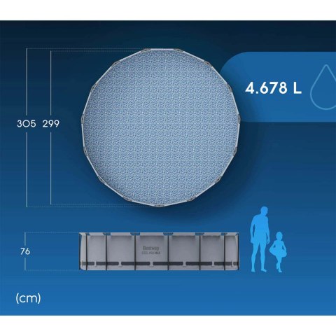 Basen ogrodowy stelażowy 305 x 76 cm zestaw 4w1 Bestway 56406