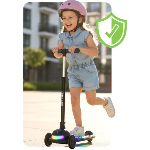 Hulajnoga trójkołowa dla dzieci balansowa LED Ricokids Glowi - czarna