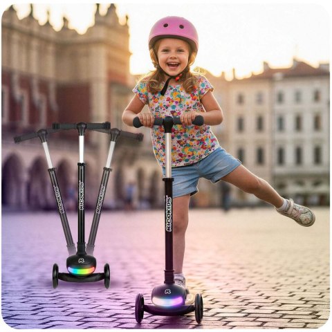 Hulajnoga trójkołowa dla dzieci balansowa LED Ricokids Glowi - czarna