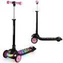 Hulajnoga trójkołowa dla dzieci balansowa LED Ricokids Glowi - czarno-różowa