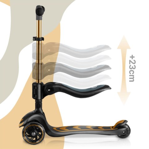 Hulajnoga trójkołowa dla dzieci balansowa siedzisko Nukido Flippo - złota