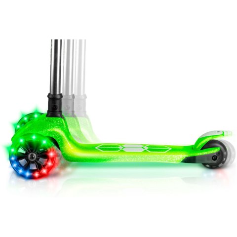 Hulajnoga trójkołowa dla dzieci balansowa świecąca w ciemności Ricokids Jelly - zielona