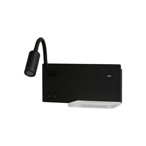 Lampa nocna z półką Shelf Led 4W+5W+2W lewa Czarny