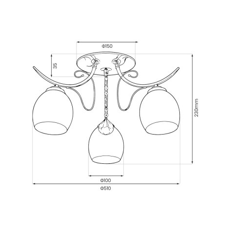 Lampa sufitowa ELLA 3xE27
