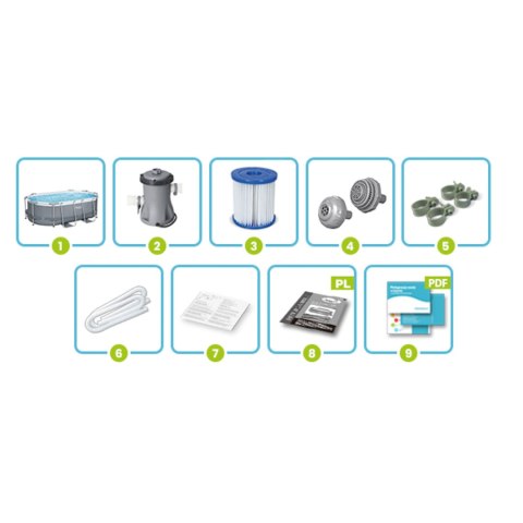 Basen ogrodowy stelażowy 305 x 200 x 84 cm 10w1 Bestway 5614A