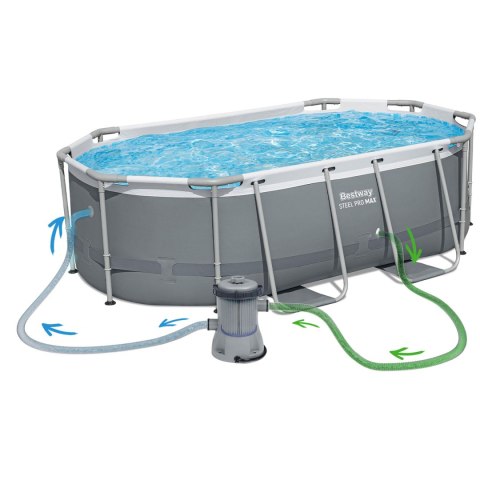Basen ogrodowy stelażowy 305 x 200 x 84 cm 17w1 Bestway 5614A