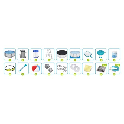 Basen ogrodowy stelażowy 366 x 122 cm 18w1 Bestway 56420