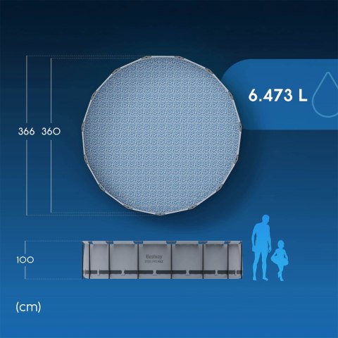 Basen ogrodowy stelażowy 366 x 76 cm 16w1 Bestway 56416 + maszynka do baniek GRATIS