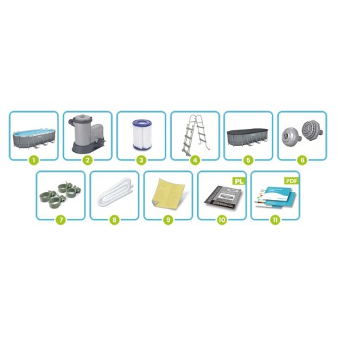 Basen ogrodowy stelażowy 549 x 274 x 122 cm 12w1 Bestway 56710