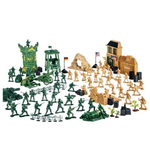 Baza Wojskowa Figurki Żołnierzyki Pojazdy Duży Zestaw Militarny 400 el.
