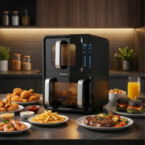 Frytkownica beztłuszczowa dwukomorowa pionowa 12 l Air fryer frytownica Berdsen 2800W BD-664