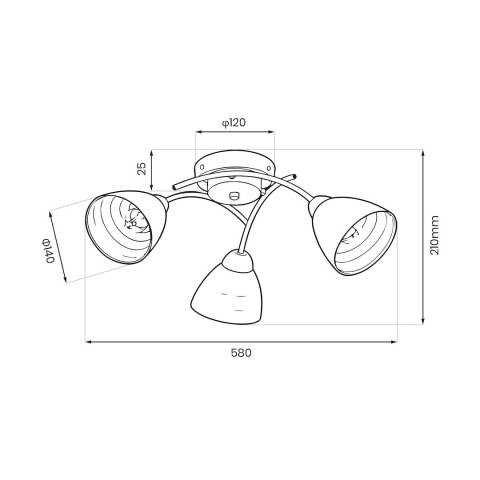 Lampa sufitowa CLARA GOLD 3xE27