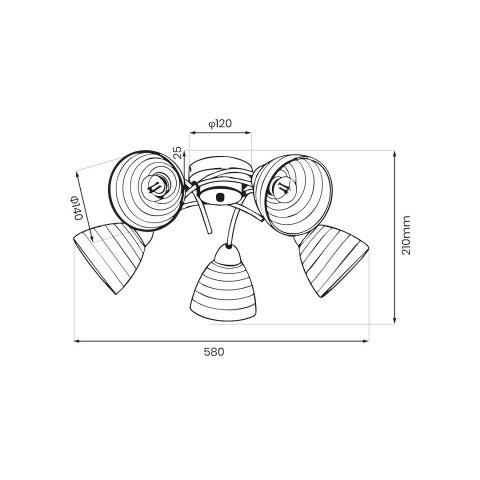 Lampa sufitowa CLARA GOLD 5xE27