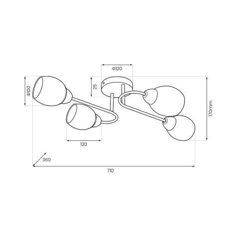 Lampa sufitowa KING GOLD 4xE27