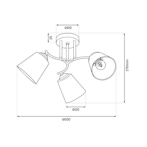 Lampa sufitowa PAFOS GOLD 3xE27