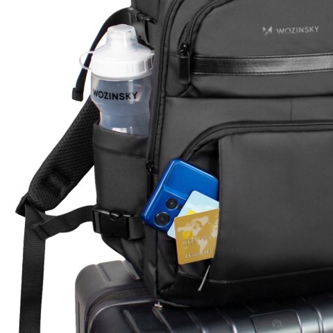 Plecak podróżny do samolotu z kieszenią na laptop 20l 40x20x25 cm - czarny