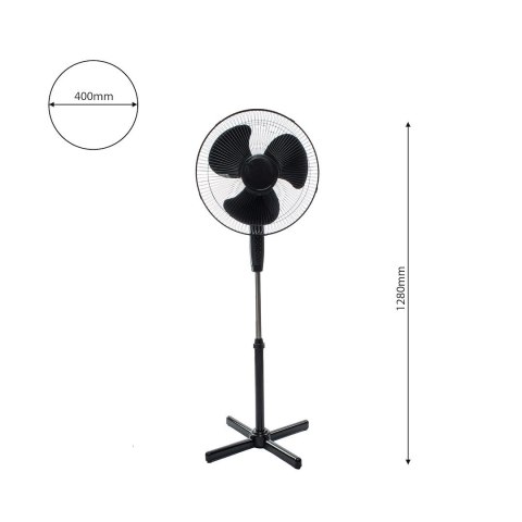 WENTYLATOR STOJĄCY EKO-LIGHT 16'' CZARNY