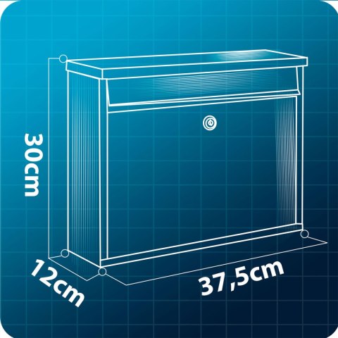 Skrzynka na listy 37,5x30,5x12 cm czarna HM-860