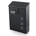 Skrzynka na listy 39x25,5x12 cm czarna HM-864