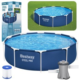 Basen Ogrodowy Stelażowy Z Pompą Niebieski 305 cm x 76 cm Bestway 56679